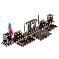 Настольный органайзер «Кабинетный» из камня обсидиан