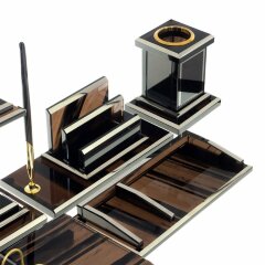 Настольный органайзер «Кабинетный» из камня обсидиан