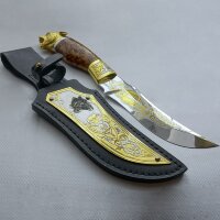 Подарочный нож «Охотник» с позолоченным клинком