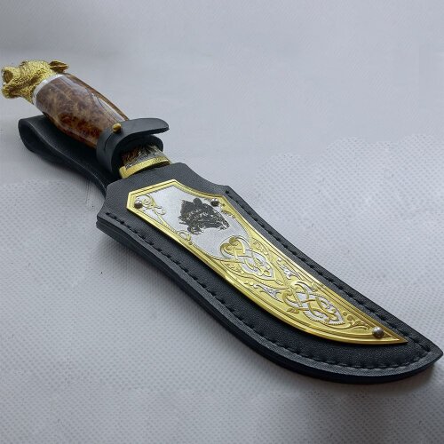 Подарочный нож «Охотник» с позолоченным клинком