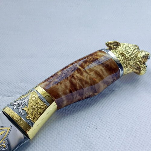 Подарочный нож «Охотник» с позолоченным клинком