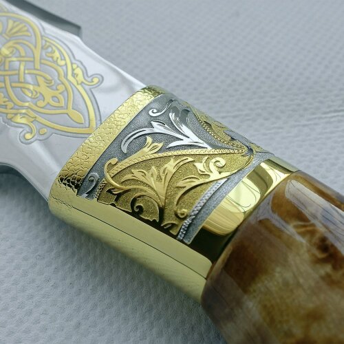 Подарочный нож «Охотник» с позолоченным клинком