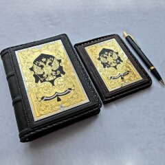 Кожаный набор «Герб России» (обложка автодокументы + паспорт, ежедневник, ручка)