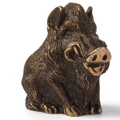 Бронзовая статуэтка «Кабан сидящий»