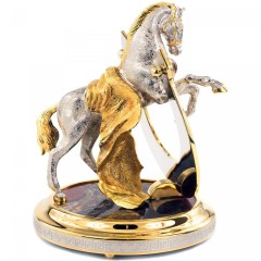 Сувенирная статуэтка подкова с лошадью «На удачу» на яшме в подарок другу