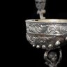 Икорница серебряная «Амур» с морской раковиной Галиотис