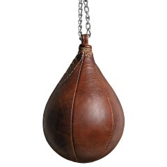 Интерьерный сувенир «Боксёрская груша» из светлой кожи на цепочке