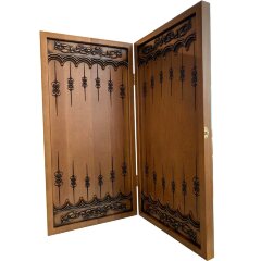 Деревянные нарды «Резной орнамент» из массива бука