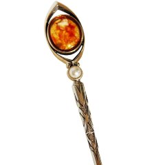 Чайная чашка из янтаря «Императрица» с жемчугом