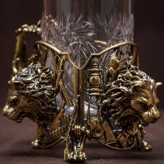 Подарочный подстаканник «Лев» с художественным литьём
