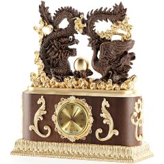 Настольные часы «Дракон и Феникс» с художественным декором
