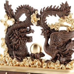 Настольные часы «Дракон и Феникс» с художественным декором