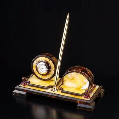 Настольный органайзер из янтаря «Офис» для рабочего стола