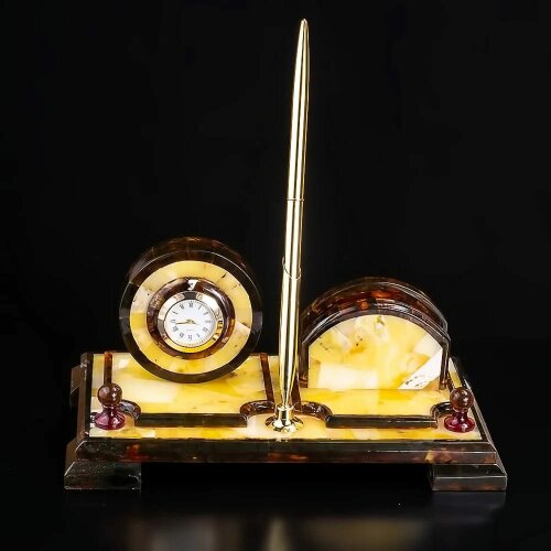 Настольный органайзер из янтаря «Офис» для рабочего стола