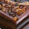 Нарды деревянные резные «Самурай и Гейша» с янтарной мозаикой ручной работы