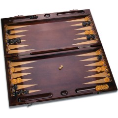 Нарды деревянные резные «Самурай и Гейша» с янтарной мозаикой ручной работы