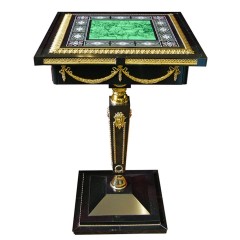 Каменный стол «Версаль» из малахита и долерита для интерьера дома