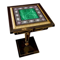 Каменный стол «Версаль» из малахита и долерита для интерьера дома