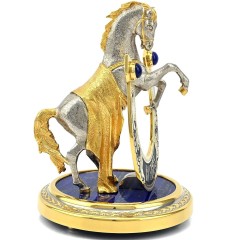Сувенирная лошадь с подковой «На удачу» на лазурите в подарочной упаковке