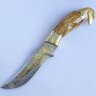 Охотничий нож «Орёл» с дамасским клинком в кожаных ножнах