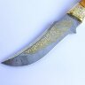 Охотничий нож «Орёл» с дамасским клинком в кожаных ножнах
