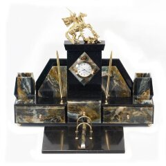 Настольный набор «Георгий Победоносец» (офиокальцит)