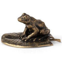 Бронзовая статуэтка «Лягушка на листе»