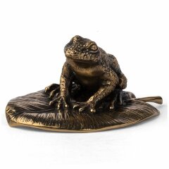 Бронзовая статуэтка «Лягушка на листе»