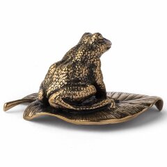 Бронзовая статуэтка «Лягушка на листе»