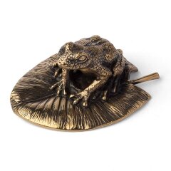 Бронзовая статуэтка «Лягушка на листе»