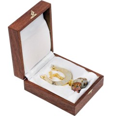 Сувенирная подкова «На удачу» с фигуркой лошади на яшме