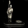 Серебряная икорница «Витязь» на постаменте из вулканического камня обсидиан