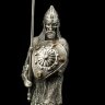 Серебряная икорница «Витязь» на постаменте из вулканического камня обсидиан