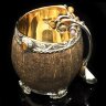 Серебряная икорница «Витязь» на постаменте из вулканического камня обсидиан