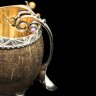 Серебряная икорница «Витязь» на постаменте из вулканического камня обсидиан