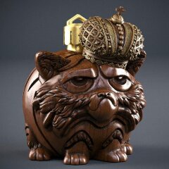 Сувенирная фигурка из дерева «Тигрёнок царь» (средняя)