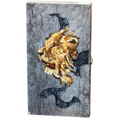 Подарочные нарды «Лев» из карельской берёзы и янтаря