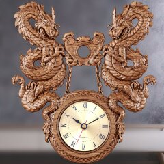 Настенные часы «Драконы» с художественным декором
