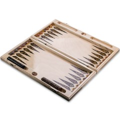 Нарды деревянные резные «Самурай» с янтарной мозаикой ручной работы