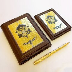 Подарочный набор «Герб России» (обложка автодокументы, ежедневник, ручка)