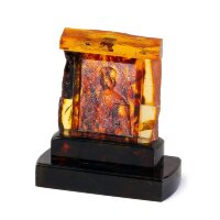 Резная икона из янтаря «Николай Чудотворец» на подставке