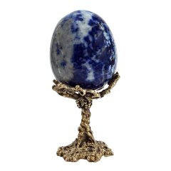 Пасхальное яйцо из синего лазурита на подставке