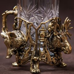 Подарочный подстаканник «Охотник» с художественным литьём