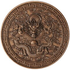 Резное панно «Дракон» с объёмным декором