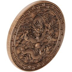 Резное панно «Дракон» с объёмным декором