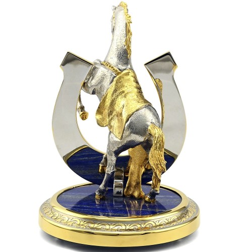 Сувенирная лошадь на дыбах «Подкова на счастье» в подарочной упаковке