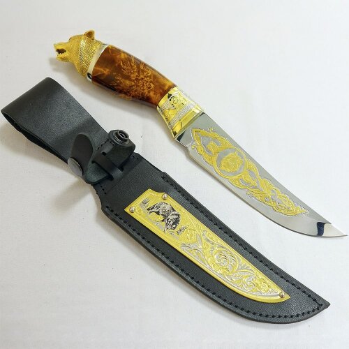 Сувенирный нож «Волк» в кожаных ножнах