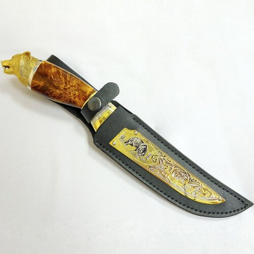 Сувенирный нож «Волк» в кожаных ножнах