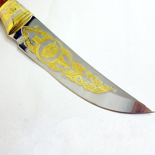 Сувенирный нож «Волк» в кожаных ножнах