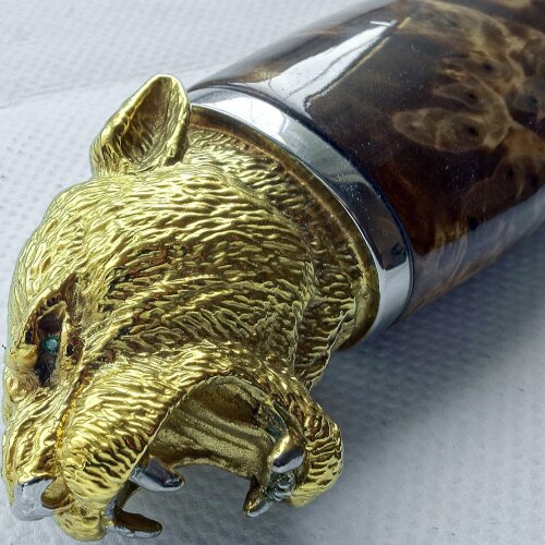 Подарочный нож «Пантера» с дамасским клинком в кожаном чехле